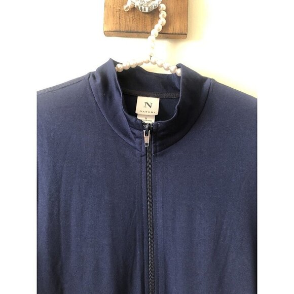 Natori Womens Size Medium Blue Full Zip Tunic Jacket - Picture 2 of 4